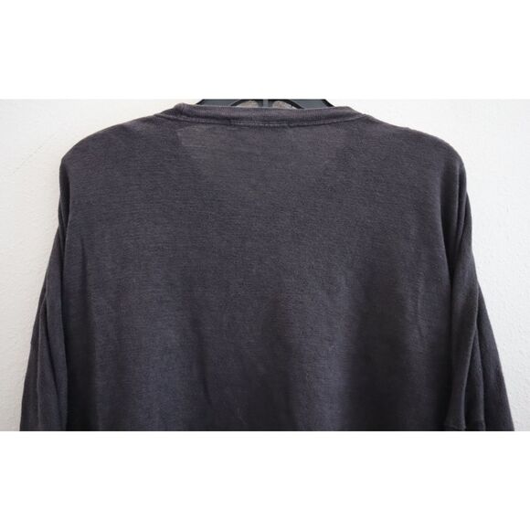 Shirin Guild Women's Sz S US Black Linen Boxy Cropped 3/4 Sleeve Shirt Top - Picture 6 of 6